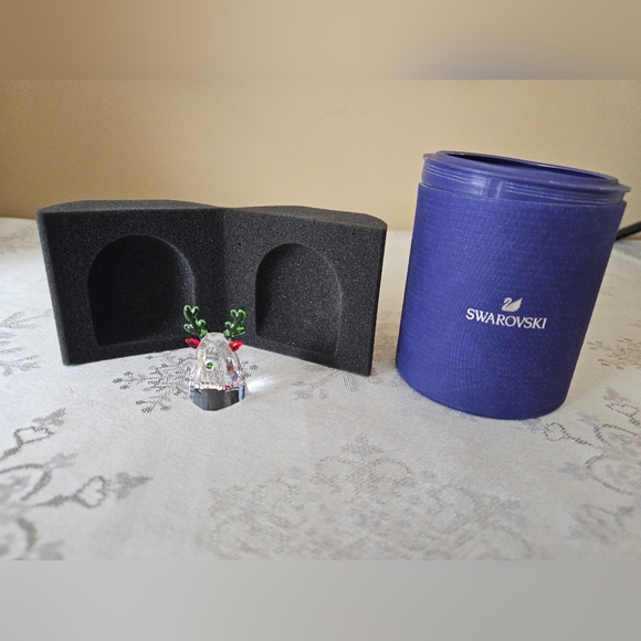 Swarovski Crystal Holiday Xmas Cheers Reindeer Head NWT - Picture 3 of 11